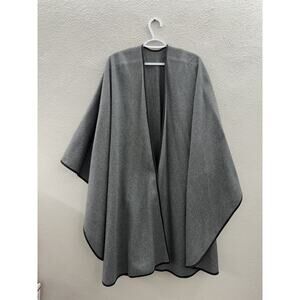 Unbranded Womens Poncho Gray Over The Arms Sweater Cape Open Front One Size